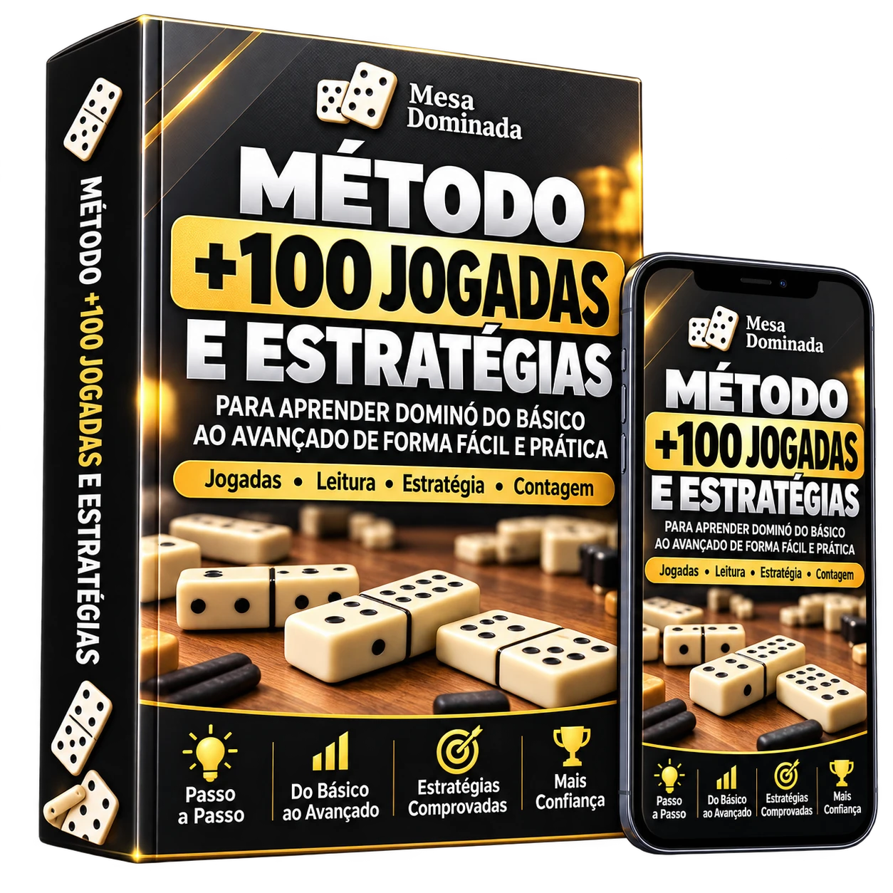 Método +100 Jogadas e Estratégias de Dominó — livro e versão no celular